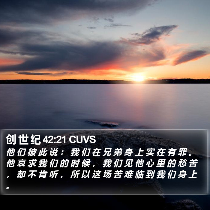 创 世 纪 42:21 CUVS Bible Study