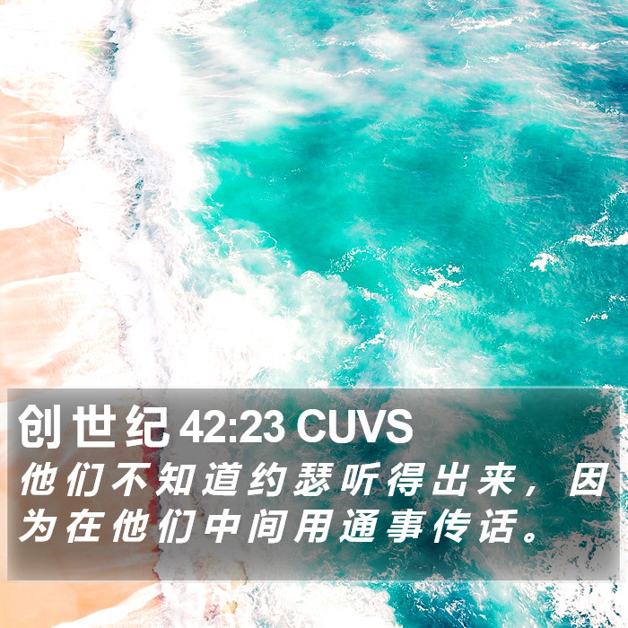 创 世 纪 42:23 CUVS Bible Study
