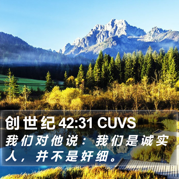 创 世 纪 42:31 CUVS Bible Study