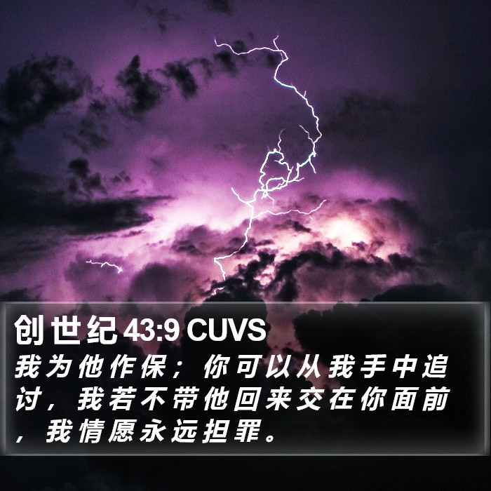 创 世 纪 43:9 CUVS Bible Study