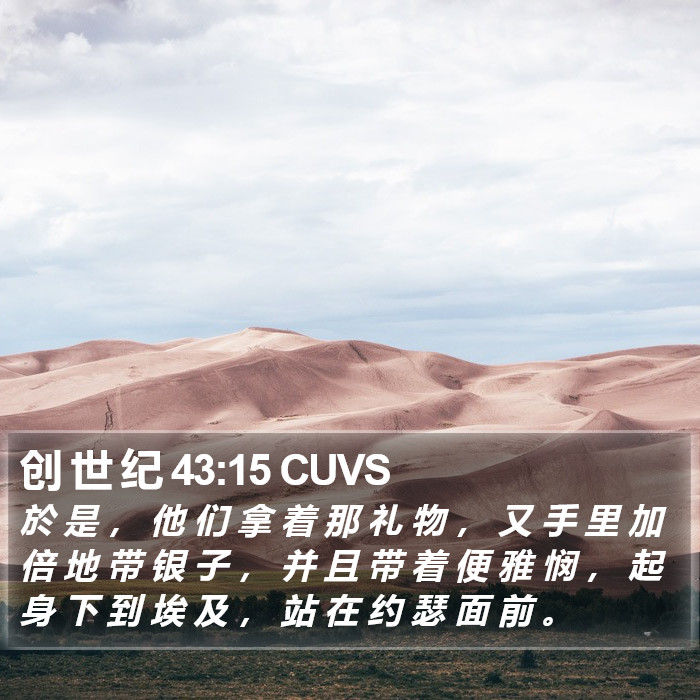 创 世 纪 43:15 CUVS Bible Study