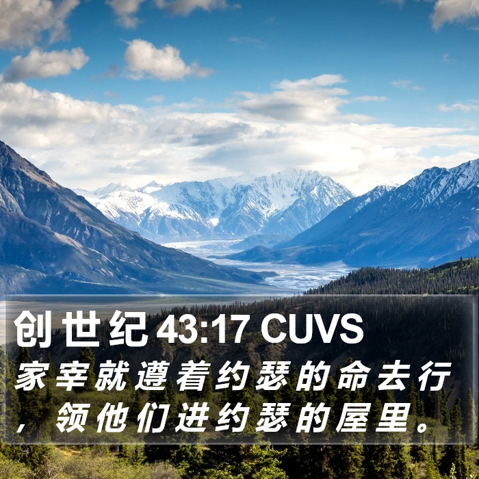 创 世 纪 43:17 CUVS Bible Study