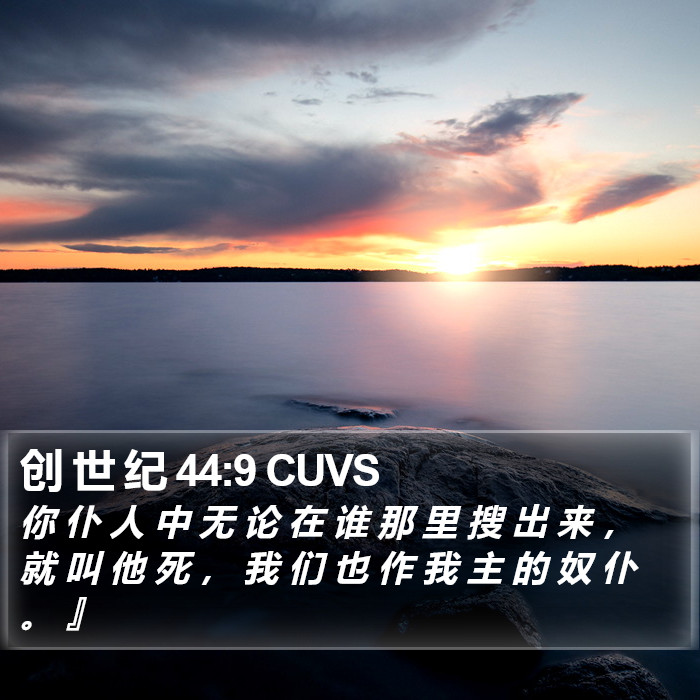 创 世 纪 44:9 CUVS Bible Study