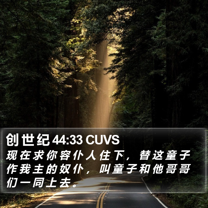 创 世 纪 44:33 CUVS Bible Study