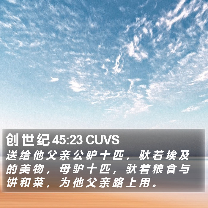 创 世 纪 45:23 CUVS Bible Study