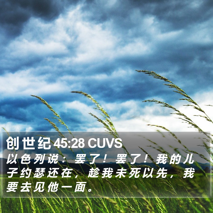 创 世 纪 45:28 CUVS Bible Study