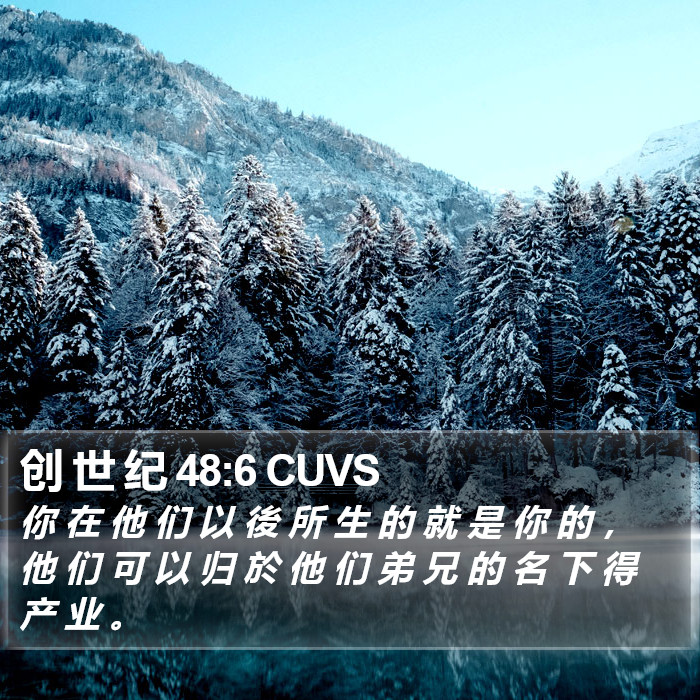创 世 纪 48:6 CUVS Bible Study