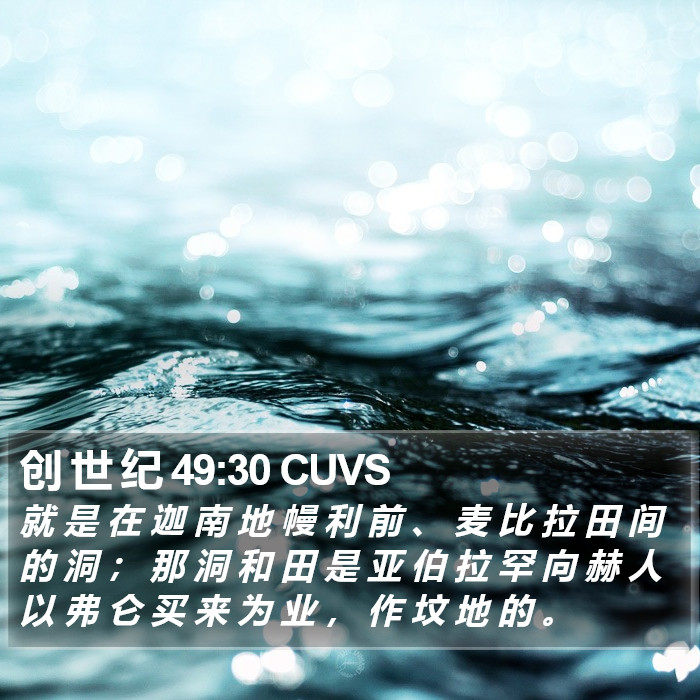 创 世 纪 49:30 CUVS Bible Study