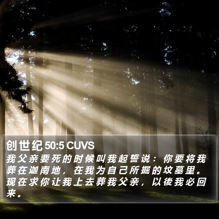 创 世 纪 50:5 CUVS Bible Study