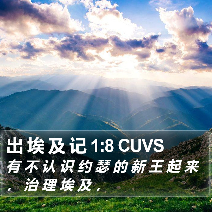 出 埃 及 记 1:8 CUVS Bible Study