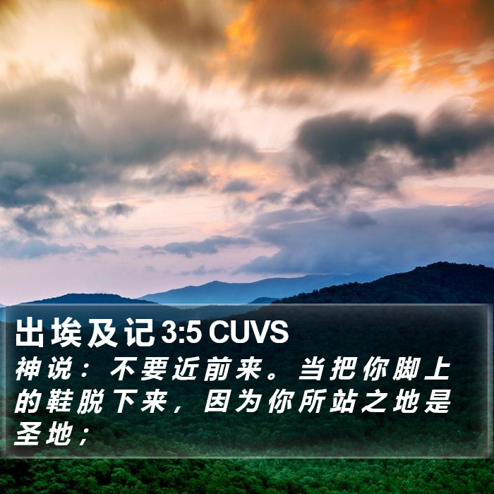 出 埃 及 记 3:5 CUVS Bible Study