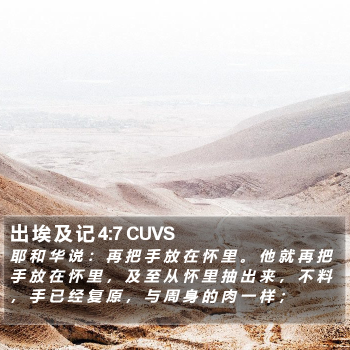 出 埃 及 记 4:7 CUVS Bible Study