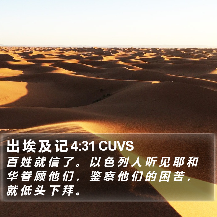 出 埃 及 记 4:31 CUVS Bible Study