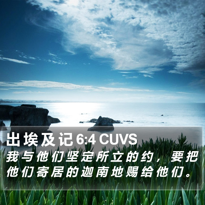 出 埃 及 记 6:4 CUVS Bible Study