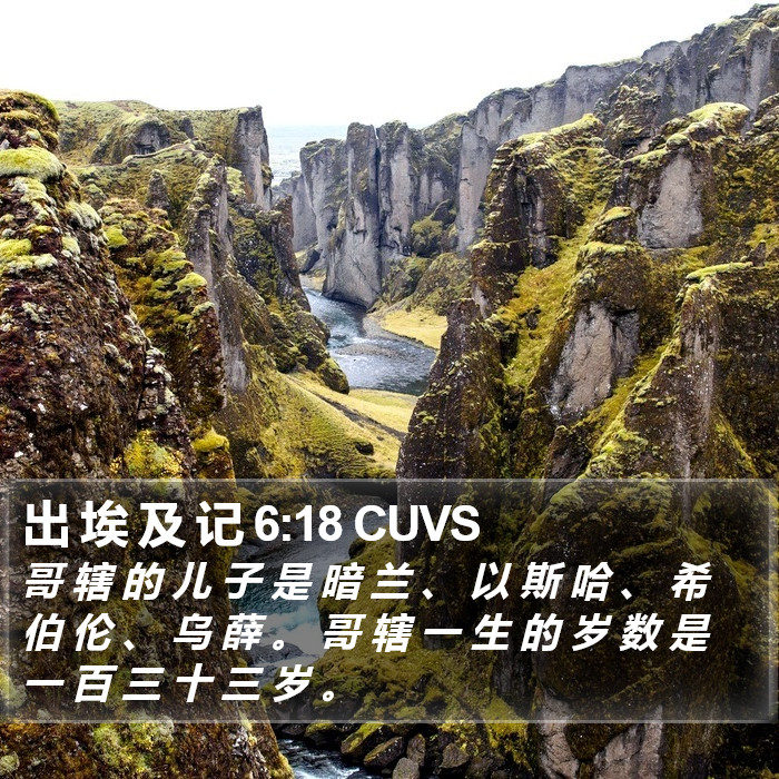 出 埃 及 记 6:18 CUVS Bible Study