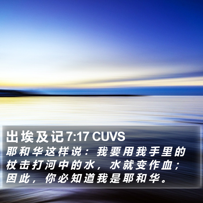出 埃 及 记 7:17 CUVS Bible Study
