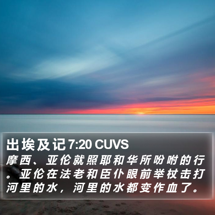 出 埃 及 记 7:20 CUVS Bible Study