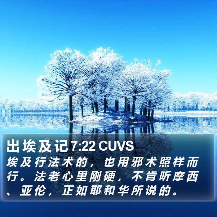出 埃 及 记 7:22 CUVS Bible Study