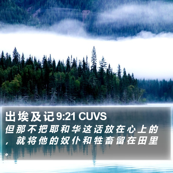 出 埃 及 记 9:21 CUVS Bible Study
