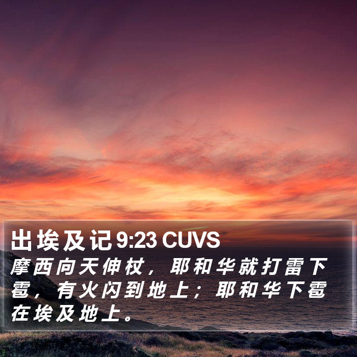 出 埃 及 记 9:23 CUVS Bible Study