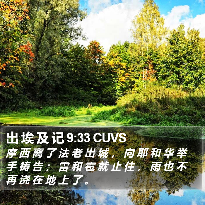 出 埃 及 记 9:33 CUVS Bible Study