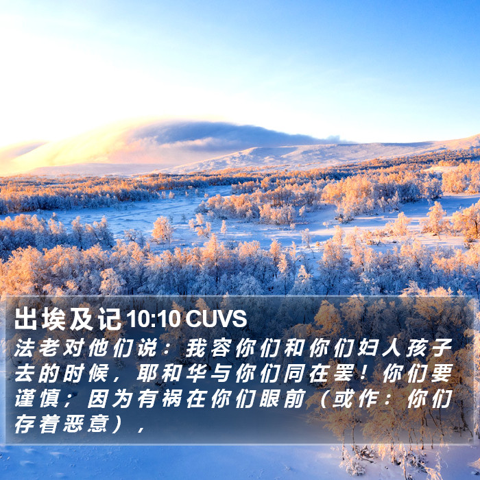 出 埃 及 记 10:10 CUVS Bible Study