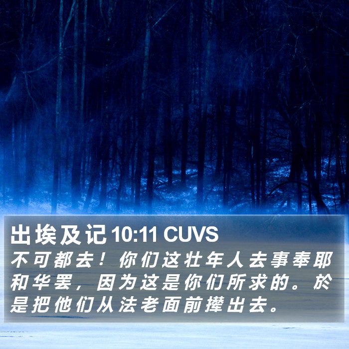 出 埃 及 记 10:11 CUVS Bible Study