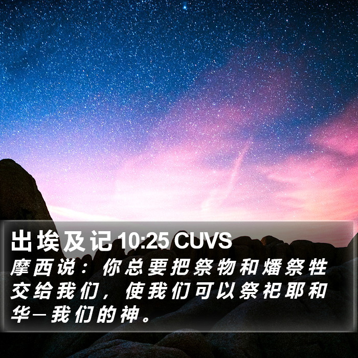 出 埃 及 记 10:25 CUVS Bible Study