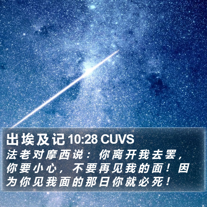 出 埃 及 记 10:28 CUVS Bible Study