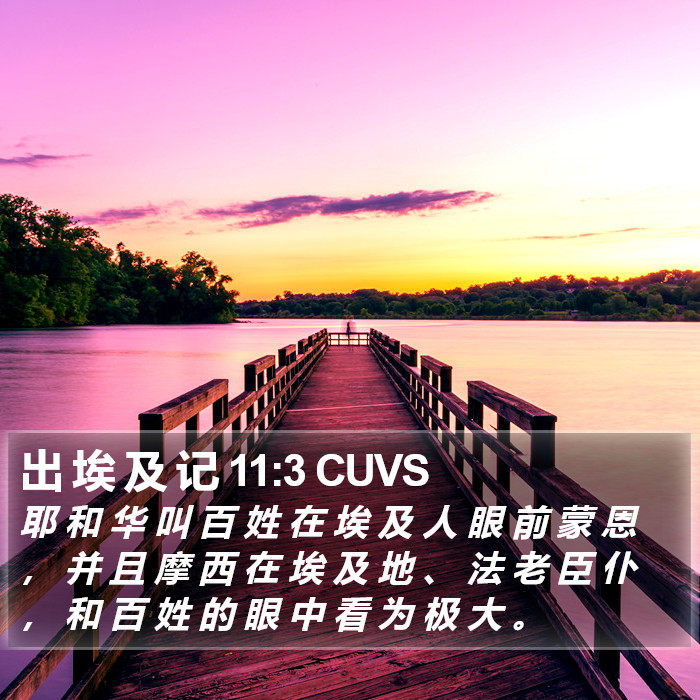 出 埃 及 记 11:3 CUVS Bible Study
