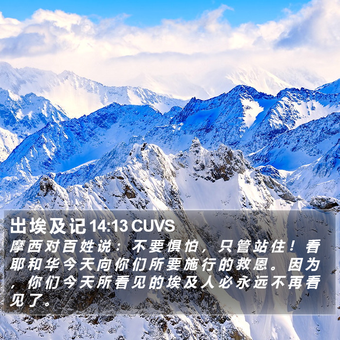 出 埃 及 记 14:13 CUVS Bible Study