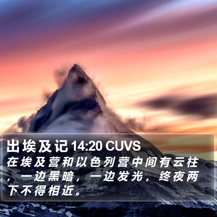 出 埃 及 记 14:20 CUVS Bible Study