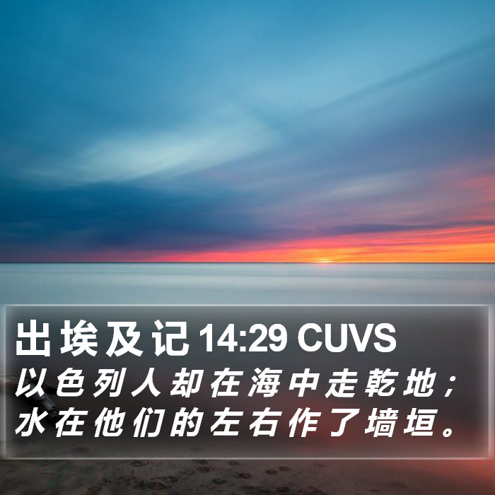 出 埃 及 记 14:29 CUVS Bible Study