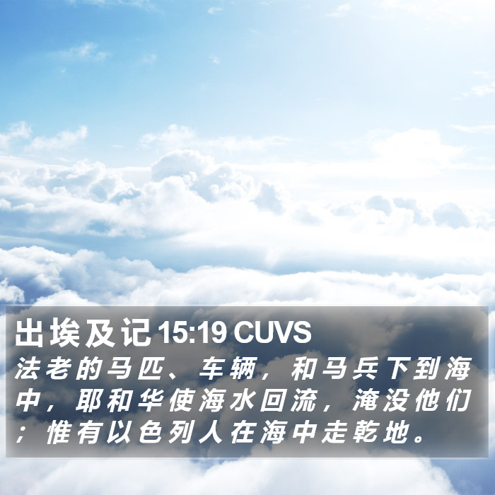 出 埃 及 记 15:19 CUVS Bible Study