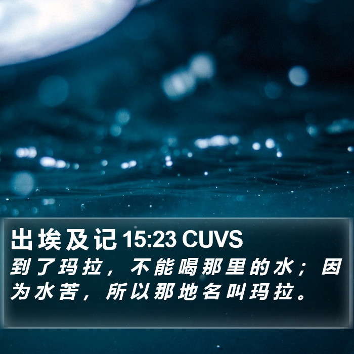 出 埃 及 记 15:23 CUVS Bible Study