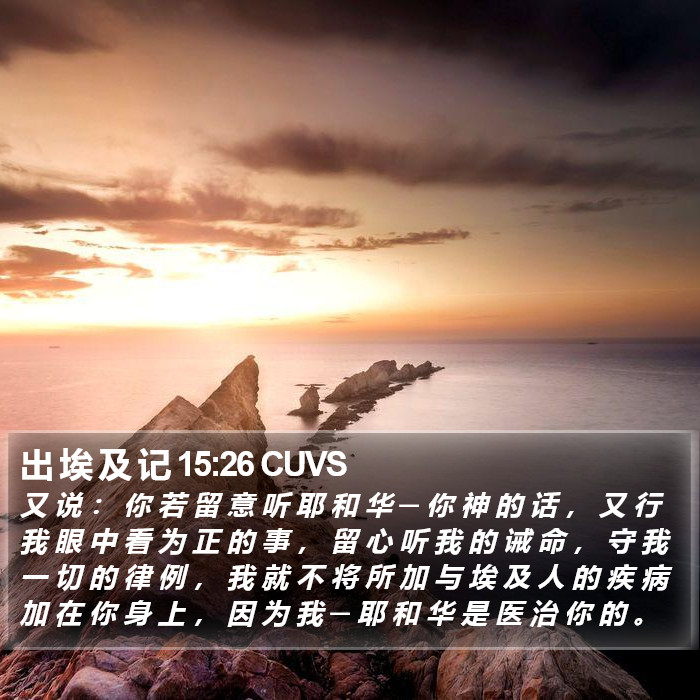 出 埃 及 记 15:26 CUVS Bible Study