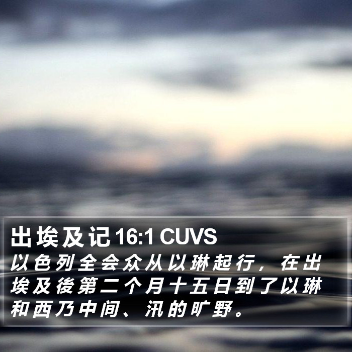 出 埃 及 记 16:1 CUVS Bible Study