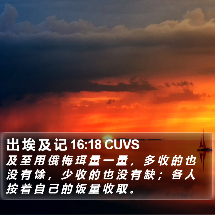 出 埃 及 记 16:18 CUVS Bible Study