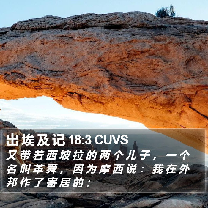 出 埃 及 记 18:3 CUVS Bible Study