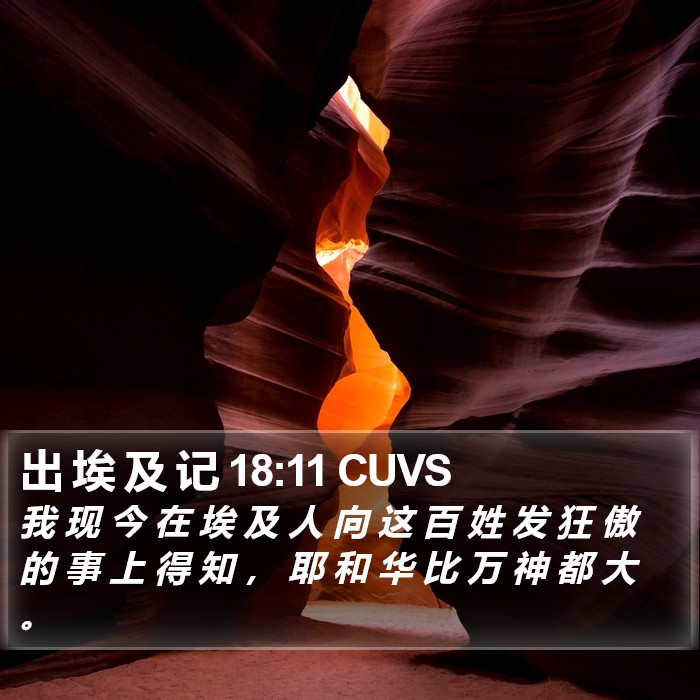 出 埃 及 记 18:11 CUVS Bible Study