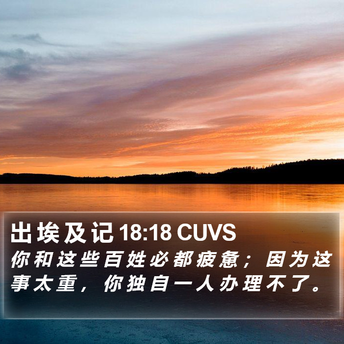 出 埃 及 记 18:18 CUVS Bible Study