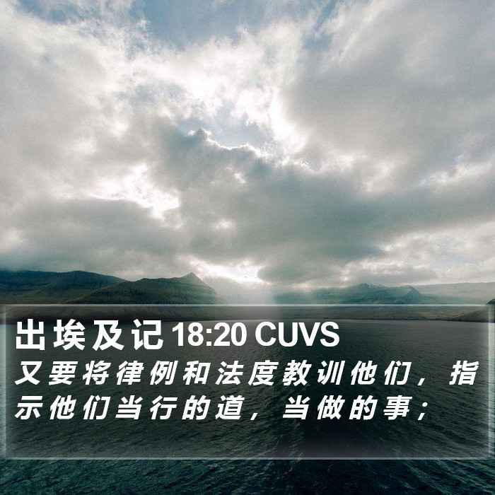 出 埃 及 记 18:20 CUVS Bible Study
