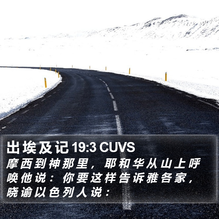 出 埃 及 记 19:3 CUVS Bible Study