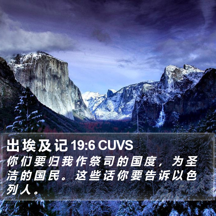 出 埃 及 记 19:6 CUVS Bible Study