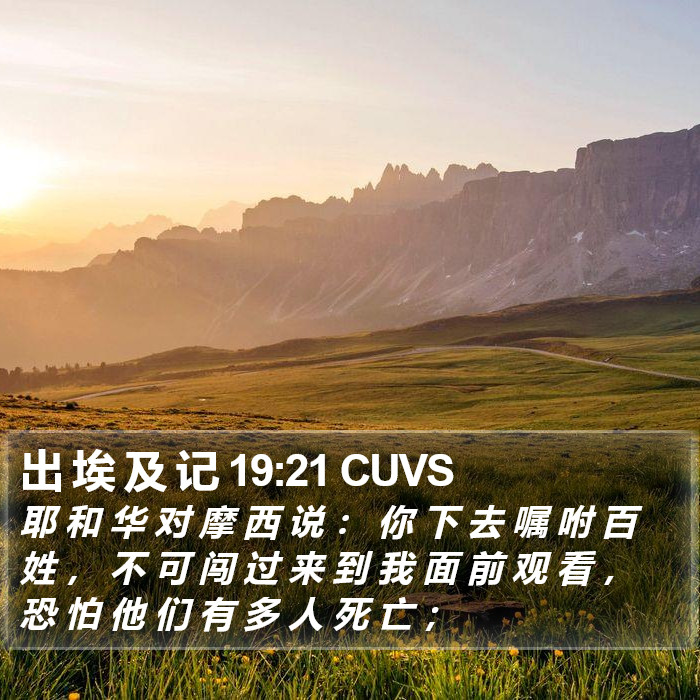 出 埃 及 记 19:21 CUVS Bible Study