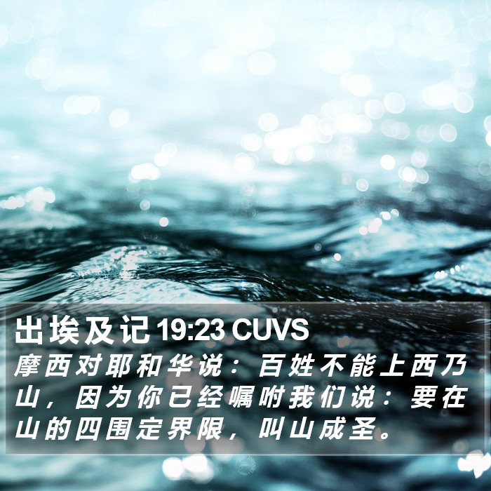 出 埃 及 记 19:23 CUVS Bible Study