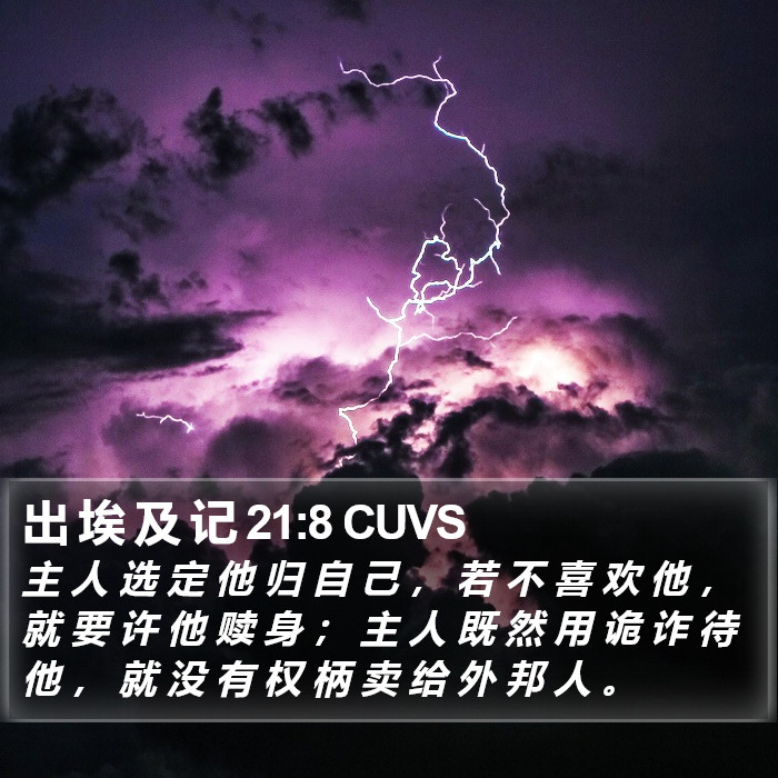 出 埃 及 记 21:8 CUVS Bible Study