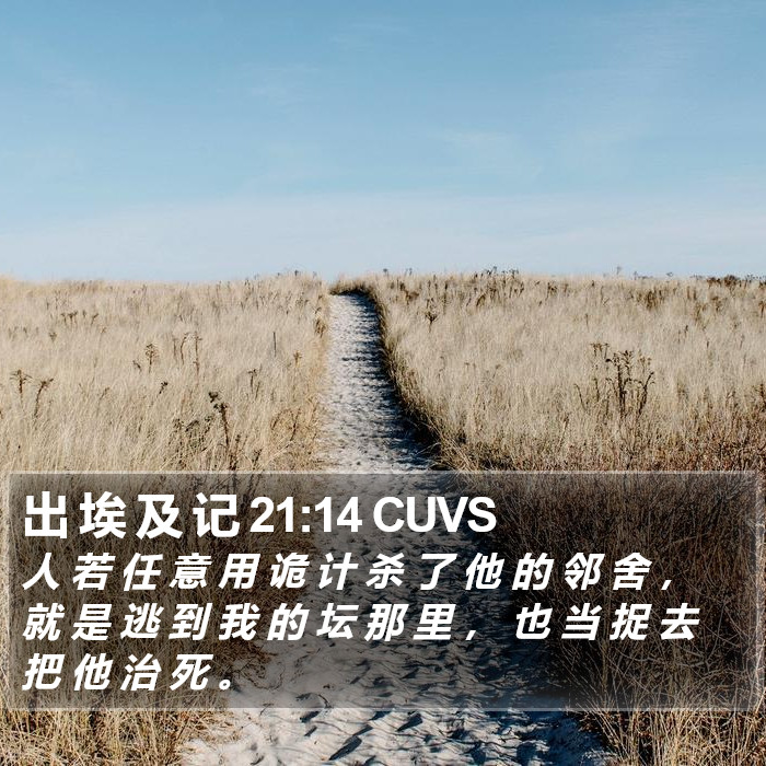 出 埃 及 记 21:14 CUVS Bible Study