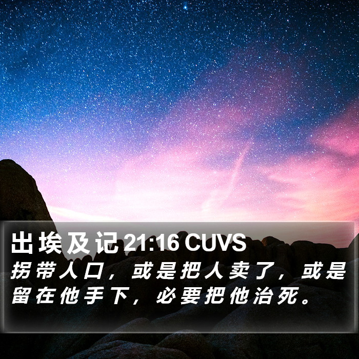 出 埃 及 记 21:16 CUVS Bible Study