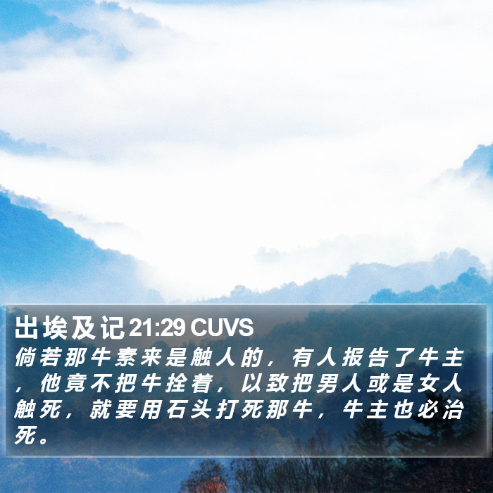 出 埃 及 记 21:29 CUVS Bible Study